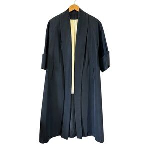 Vintage Opera Coat Fashionbuilt Black Long Evening Jacket 50s 60s Womens Large